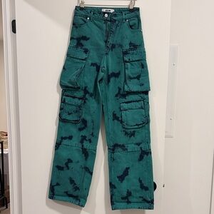 MSGM Green and Black Cargo Pants